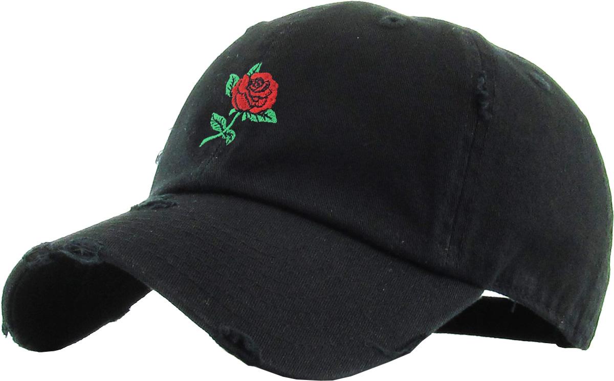 【 】embroidered logo cap spring rose ROSE EMBROIDERY VINTAGE DAD HAT | KBETHOS